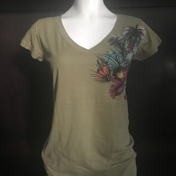 Rip Curl surf olive floral print graphic t-shirt - Picture 3 of 5